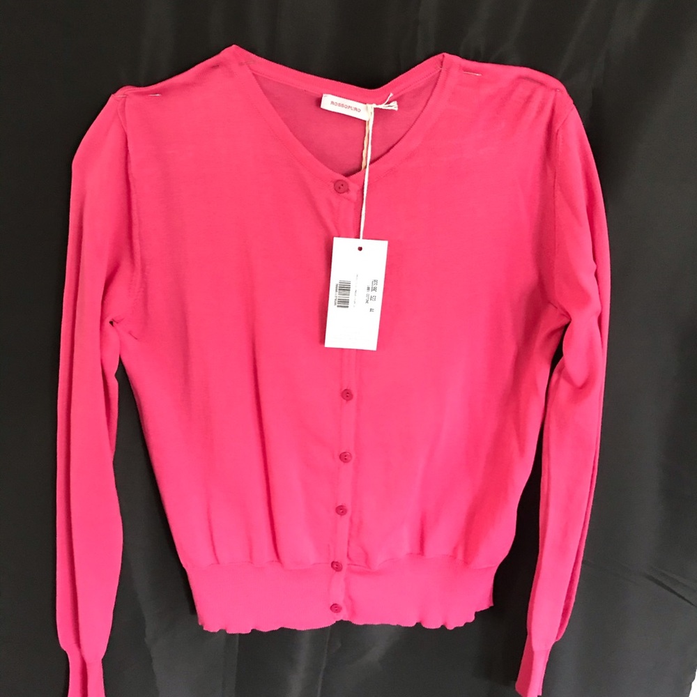 Rossopuro 100% Cotton cardigan Hot pink medium.